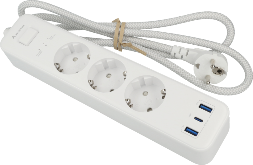 Power Strip Triple + 3x USB A/C 1.5m