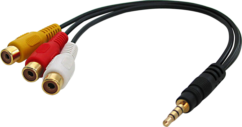 Audio Adapter 3x RCA/f - 3.5mm Jack/m