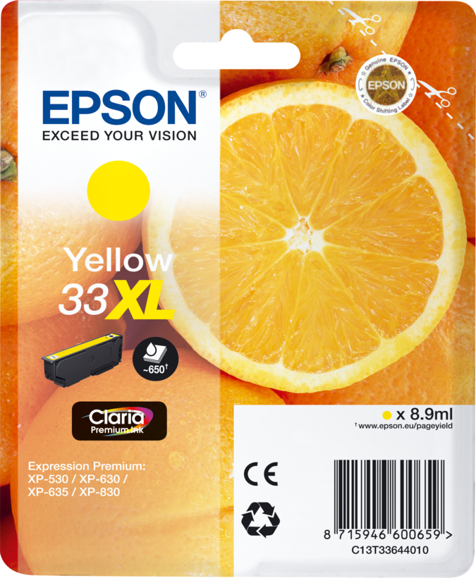 Epson 33XL Claria Ink Yellow