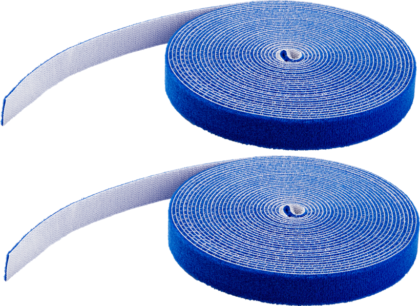Hook-and-Loop Cable Tie Roll 15m Blue 2x