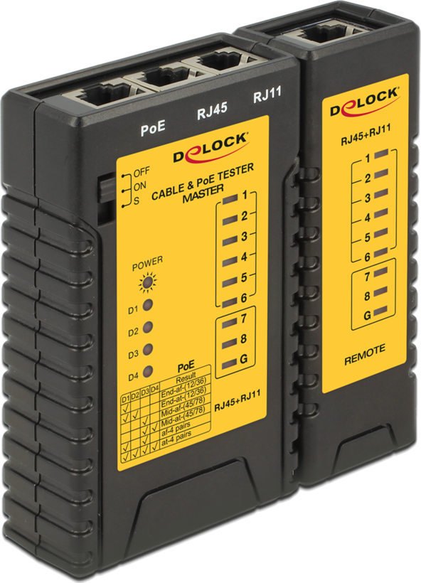 Cable Tester RJ45 + RJ12 + POE