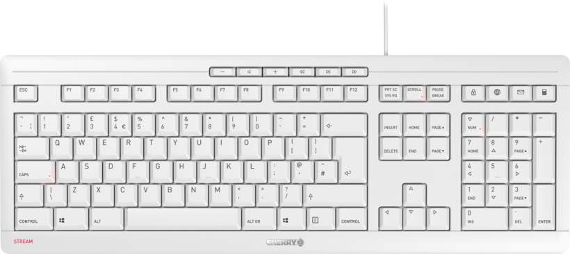 CHERRY STREAM KEYBOARD White Grey