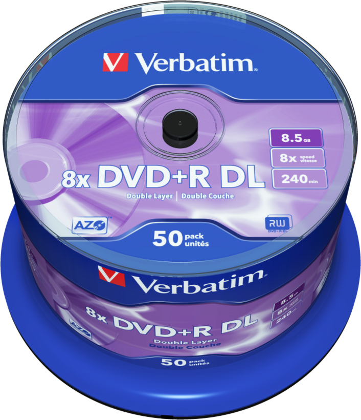 Verbatim DVD+R DL 8.5GB 8x SP 50-pack