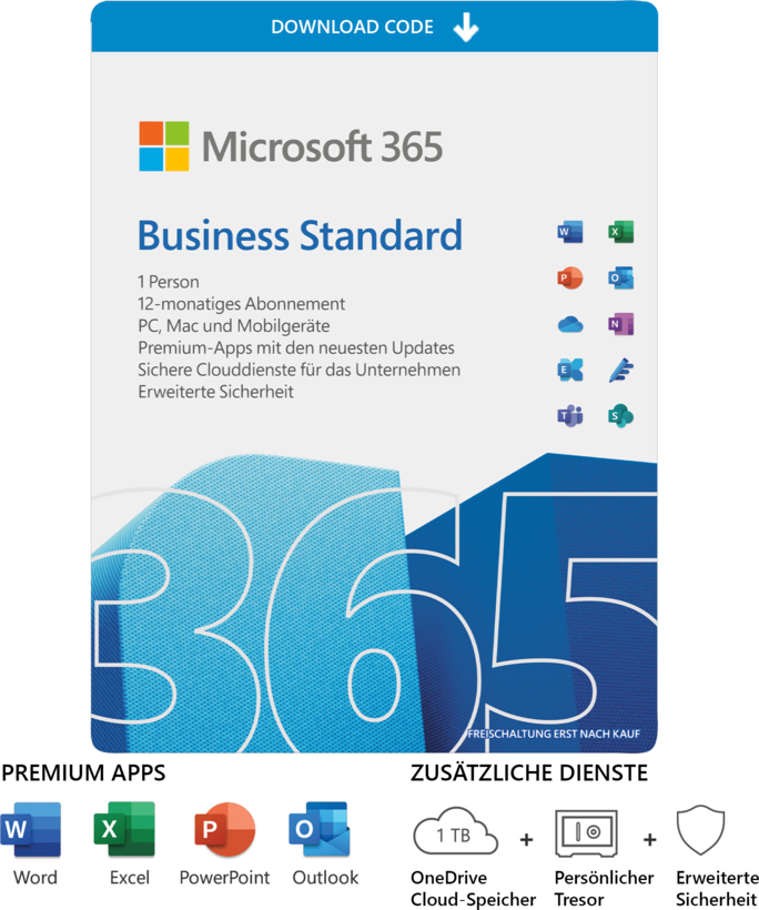 Microsoft M365 Business Standard All Languages Retail 1 License