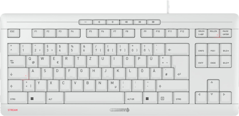 Clavier CHERRY STREAM TKL, blanc-gris