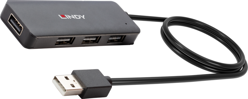 LINDY USB Hub 2.0 4-port Black
