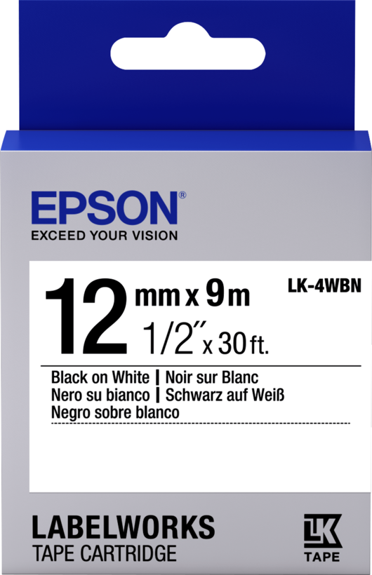 Epson LK-4WBN Schriftband 12 mm