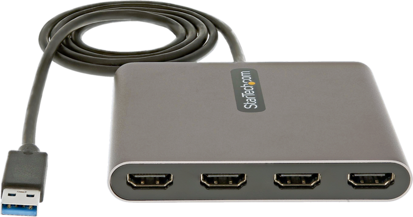 Adapter USB Typ A St - 4xHDMI Bu