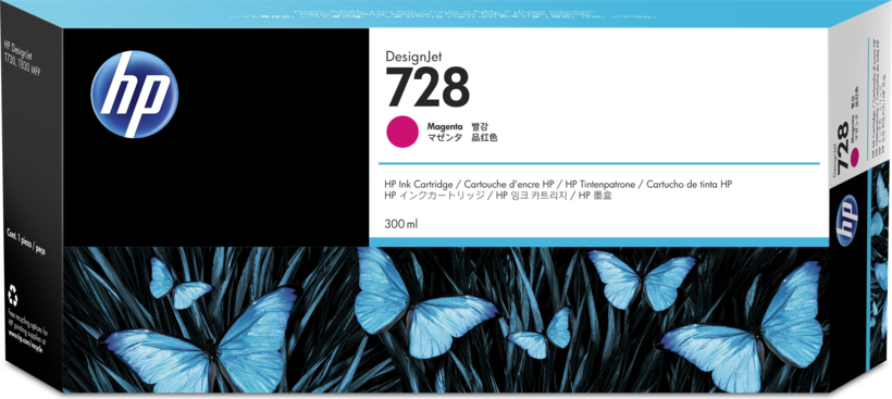 Tusz HP 728 300 ml, magenta