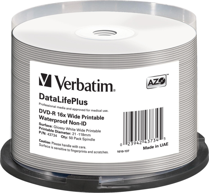 DVD-R 4,7Go Verbatim 16x jet encre SP 50