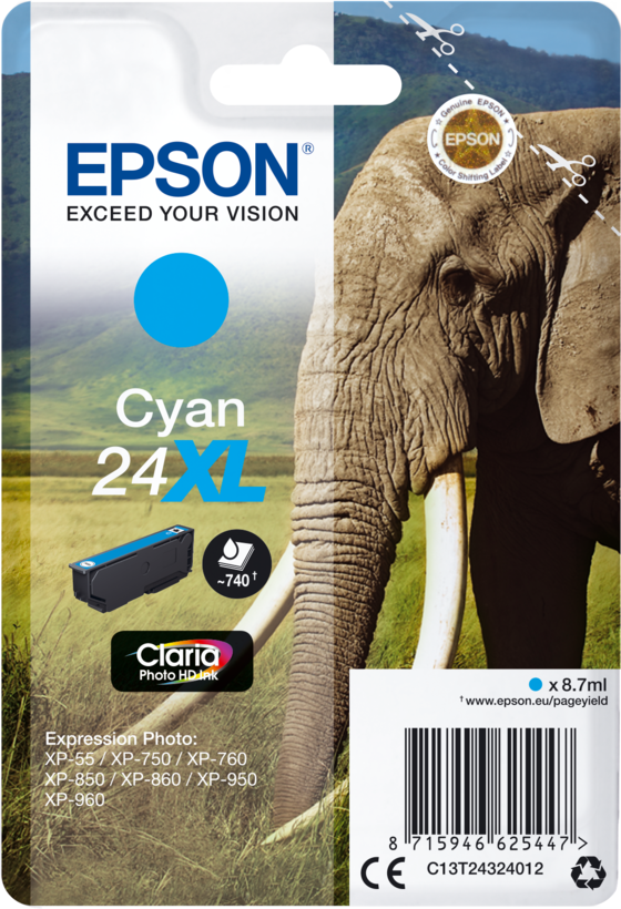 Epson 24XL Tinte cyan