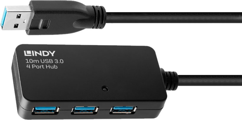 LINDY USB-A Active Extension 10m +Hub