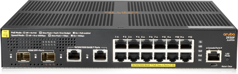 HPE Aruba 2930F 12G PoE+ Switch