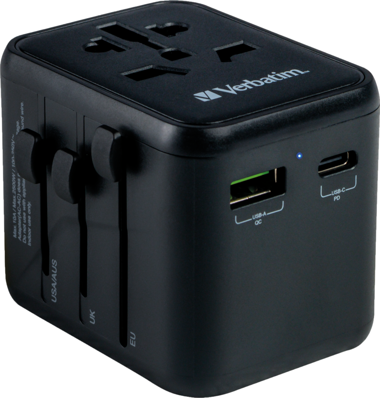 Verbatim World + 2x USB Travel Adapter