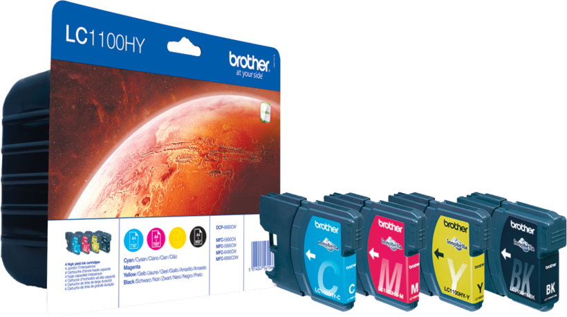 ValuePk encre Brother LC-1100HY BK/C/Y/M