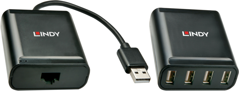 USB 2.0 Extender über Cat5 bis 60 m +Hub