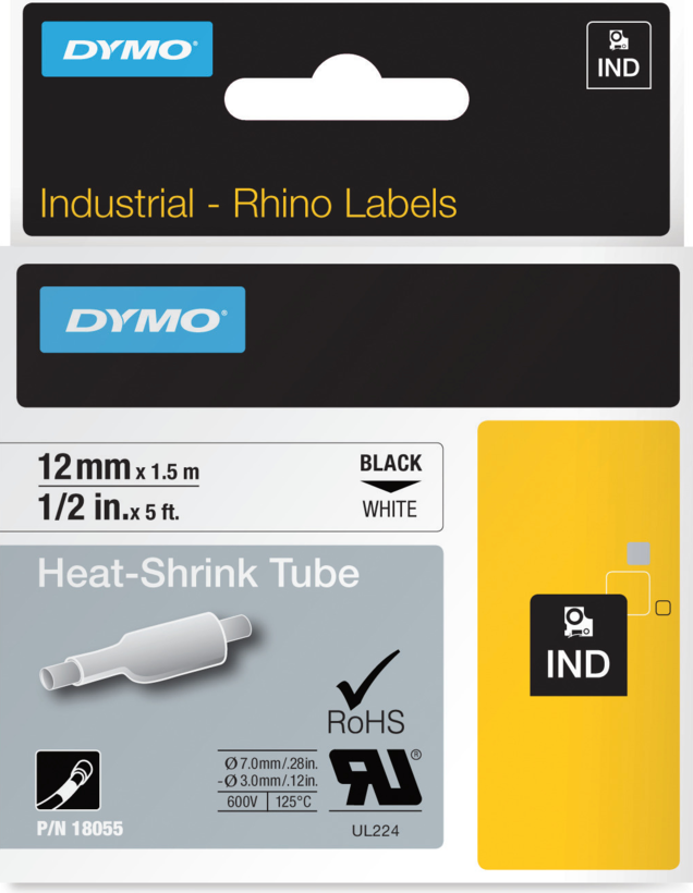 DYMO Rhino Heat-shrink Tube 12mm