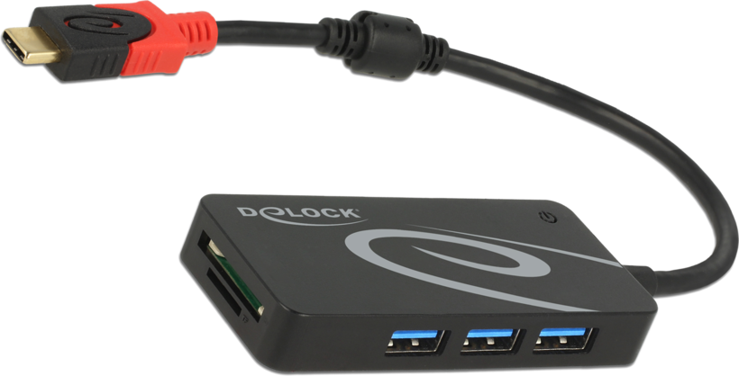 Hub USB 3.0 Delock 3ports+lect carte SD