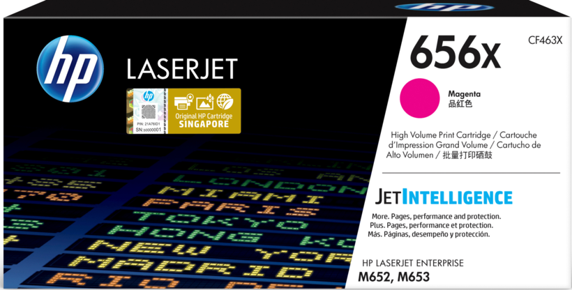 Toner HP 656X, magenta