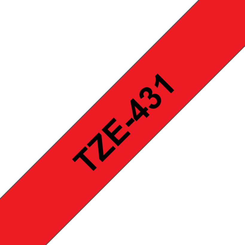 Brother TZe-431 12mmx8m Label Tape Red