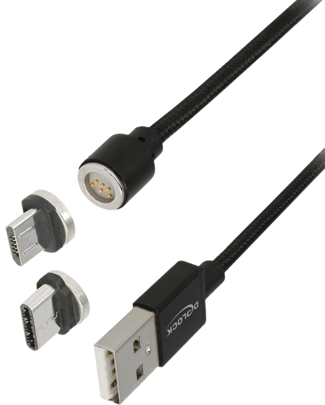 Delock 2in1 USB-A - Micro-B/C Cable