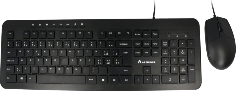 ARTICONA wired Tastatur und Maus Set