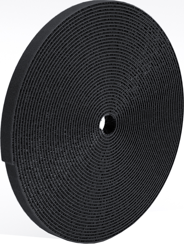 Rouleau serre-câbles Velcro 10 m, noir