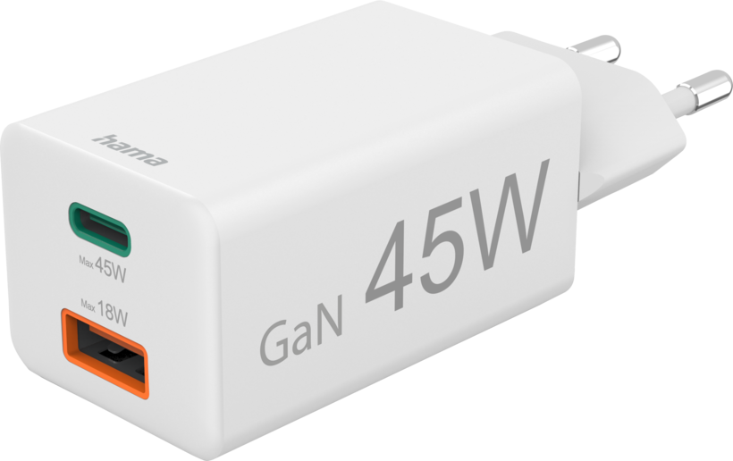 Chargeur GaN USB-C/USB-A Hama 45 W