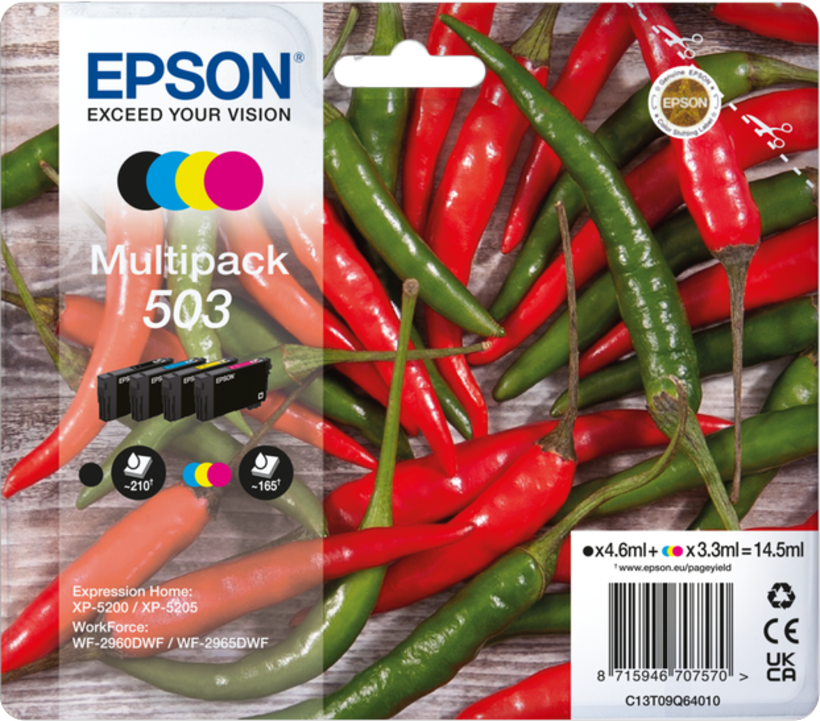 Epson Multipack 503 Chilli Ink CMY+Black