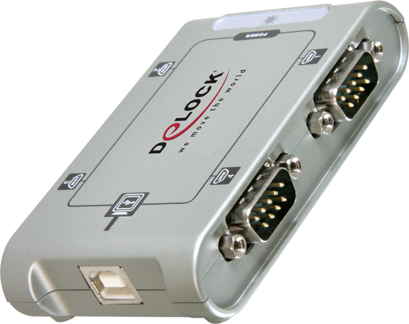 Adaptateur 4xDB9 m. (RS232) - USB-B f.