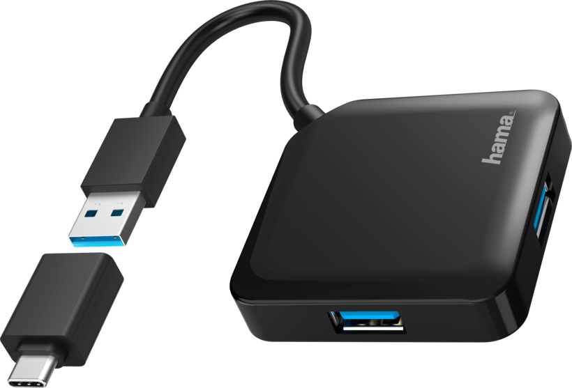Hama USB Hub 3.0 4-port Black
