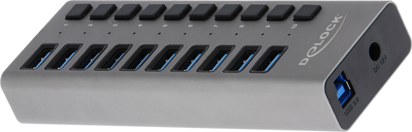 Delock USB Hub 3.0 10-port + Switch