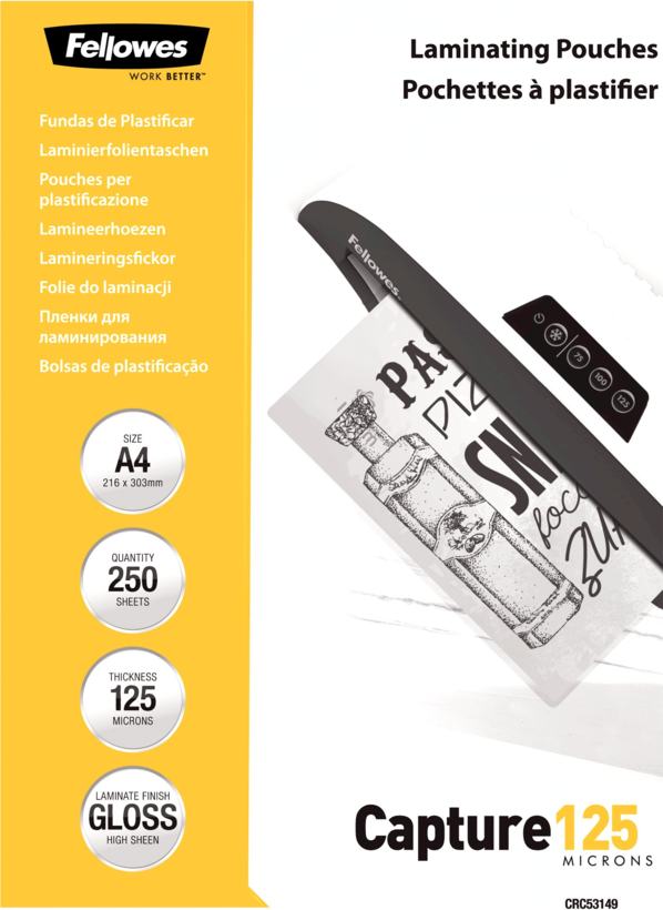 Fellowes A4 125µ Laminating Pouches x250