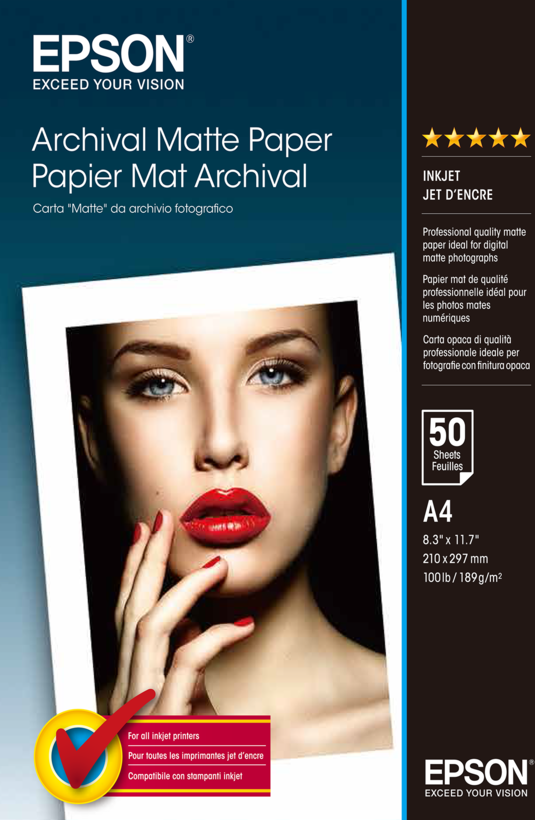 Papier archive mat Epson, 50 feuilles