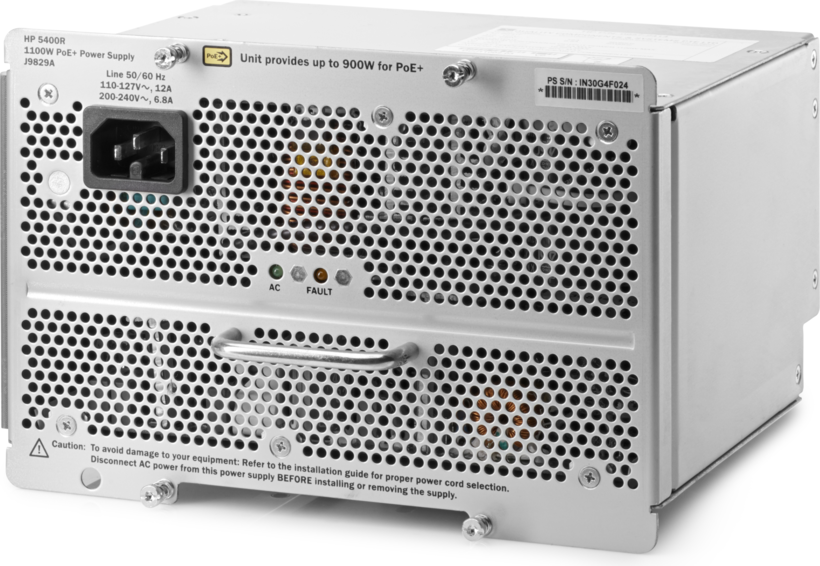 HPE Aruba 1100W PoE+ zl2 AC Adapter