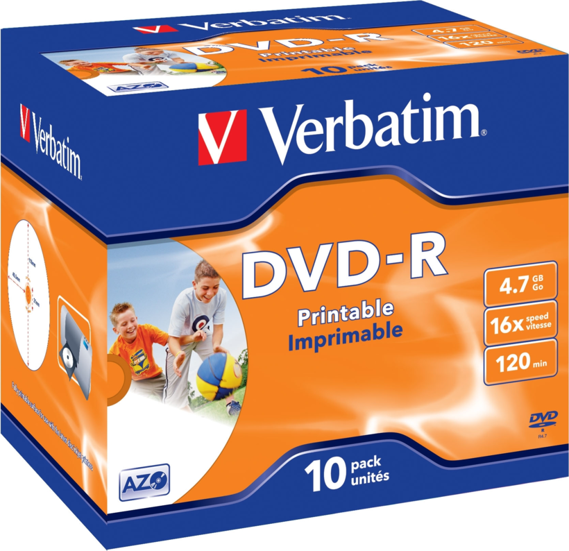 Verbatim DVD-R 4.7GB 16x Ink JC 10-pack