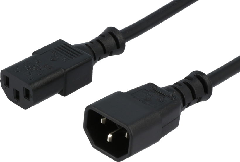 Kabel zasilający C13 - C14 1 m, czarny