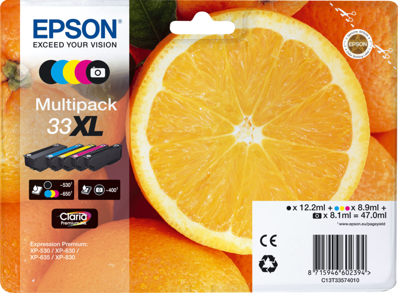 Epson 33XL Claria Multipack Ink