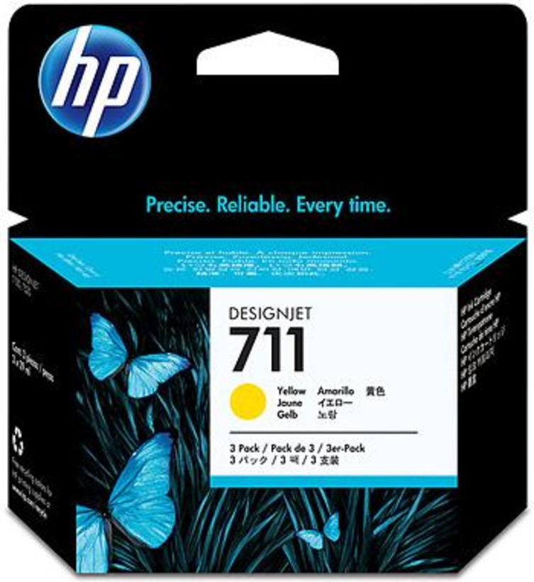 Encre HP 711 29 ml, jaune par 3