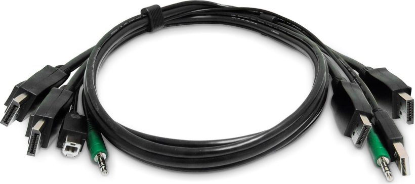 StarTech KVM Cable 2xDP/USB/Audio 1.8m