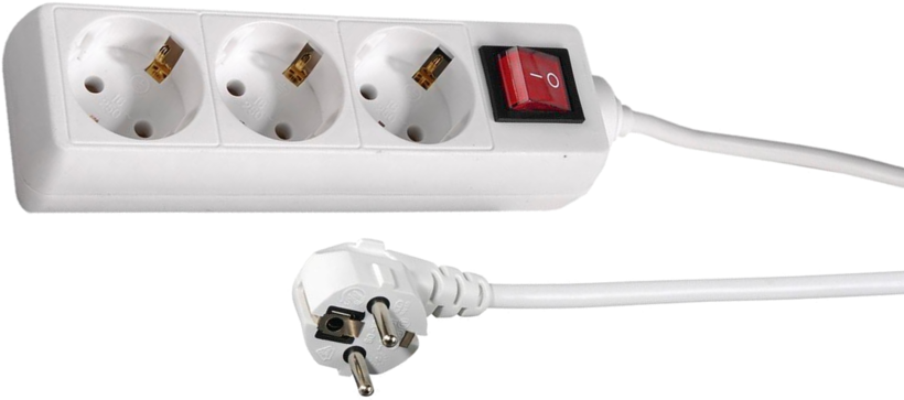 Power Strip 3-way 3m w/ Switch White