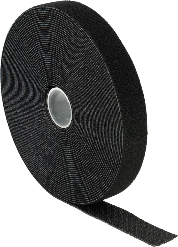 Hook-and-Loop Cable Tie Roll 10m Black