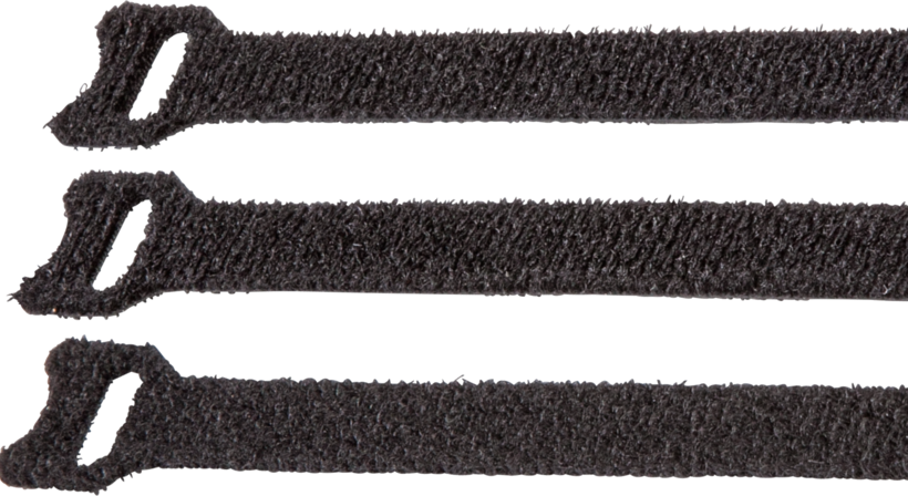 Hook-and-Loop Cable Ties 200mm Black 20x