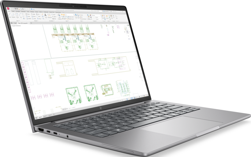 Hp zbook 8 g2i 14 dk2z8et pogled z leve strani na 2. 5k ips zaslon in tipkovnico