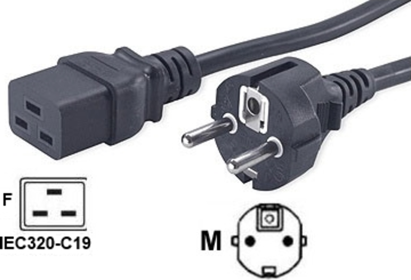 Cable alim. Schuko CEE 7/7 -> IEC320-C19