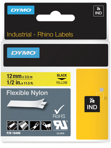 Dymo Rhino Tape Nylon Yellow 12mm