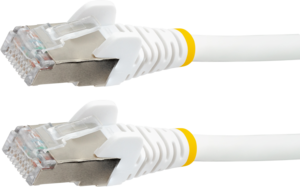 Kabel kros. RJ45 S/FTP Cat6a 0,5 m biały