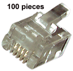 RJ12 (6p6c) Modular Plugs, 100 pcs.