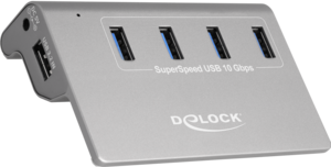 Hub USB 3.1 4 porte Delock, argento