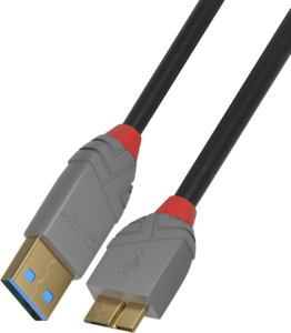 LINDY USB 3.0 Typ A - Micro-B Kabel Anthra Line